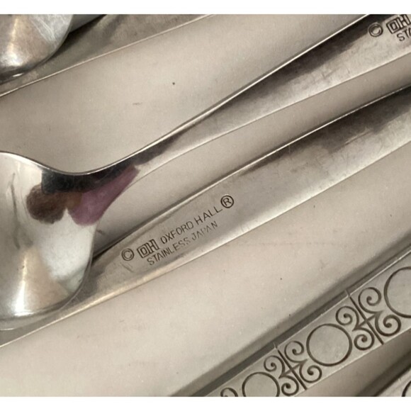 Lot Oxford Hall Stainless Flatware Japan OXH140 Discontinued 17 Pieces - Picture 4 of 7